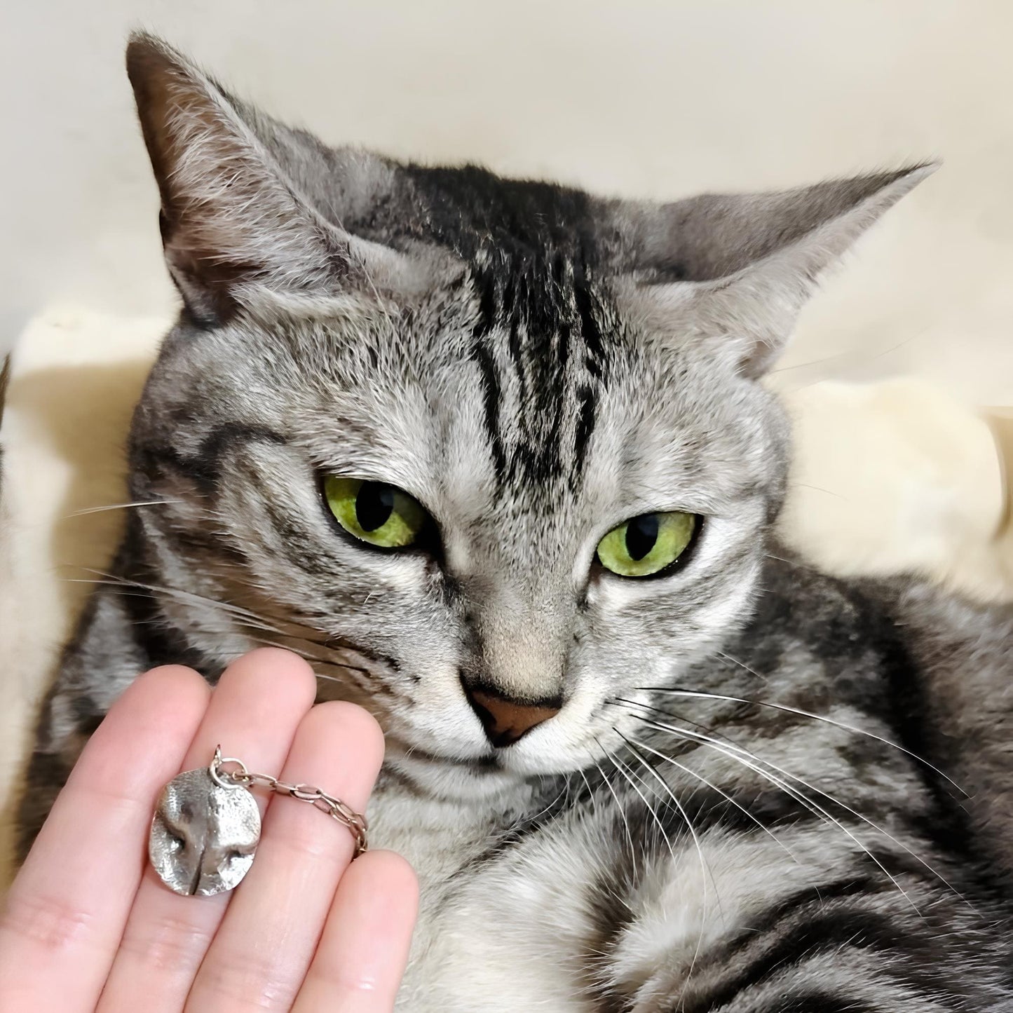 寵物紀念飾品-鼻紋拓印純銀項鍊